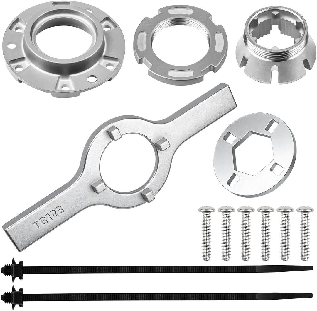 New Upgraded W10324651 Washer Hub Kit with TB123A Spanner Wrench for Whirlpool Kenmore Maytag Washer Machine W10528947 W10396887 W10291415 PS2581262, Metal Mounting Hub