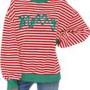 MOUSYA Christmas Sweatshirts Women Christmas Tree Sweater Christmas Party Outfit Xmas Gifts Top Casual Long Sleeve Tops (Red, L)