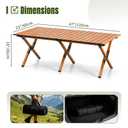 TAO ONE Roll-Up Camping Table Portable Low Folding Table for Outdoor -Brown