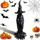 Enchanting Witch Statue, Resin Witch Statues and Figurines, Retro Magician Dark Fantasy Ornament, 8 Inch 