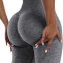 NORMOV 4 Piece Butt Lifting Workout Leggings for Women, Seamless Gym Scrunch Booty Lifting Sets (Small, 4packs(2black+2dark Grey ))