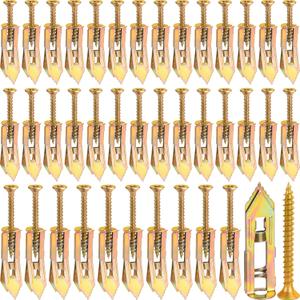 NEBURORA 120 Pcs Self Drilling Drywall Anchors 3 Sizes Metal Expansion Anchors No Drilling Easy to Install Drywall Required Kit Suitable for Hanging Picture Frames Clocks Shelves Mirrors