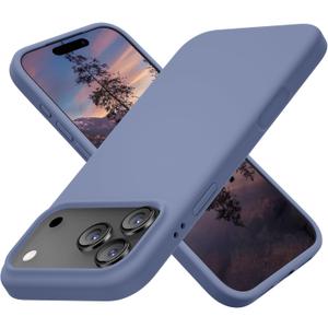 Cordking for iPhone 17 Pro Case, Silicone Ultra Slim Shockproof Protective Phone Case with [Soft Anti-Scratch Microfiber Lining], 6.3 inch, Lavender Gray