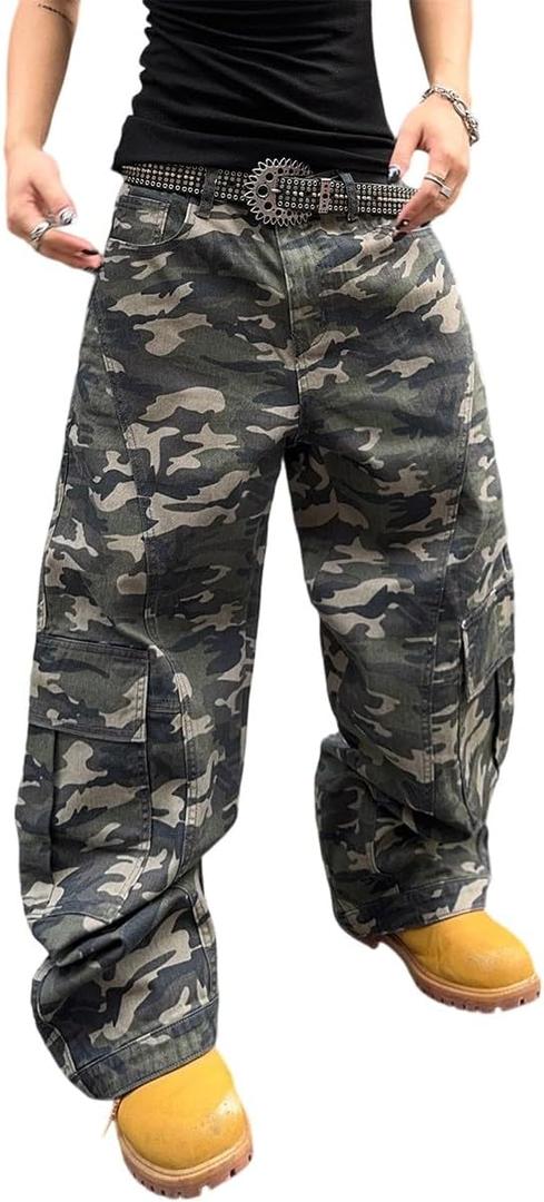 DFGIGT Men's Irregular Sutures Y2k Hip Hop Baggy Jeans Wide Leg Denim Pants Casual Loose Fit Trousers Streetwear XL