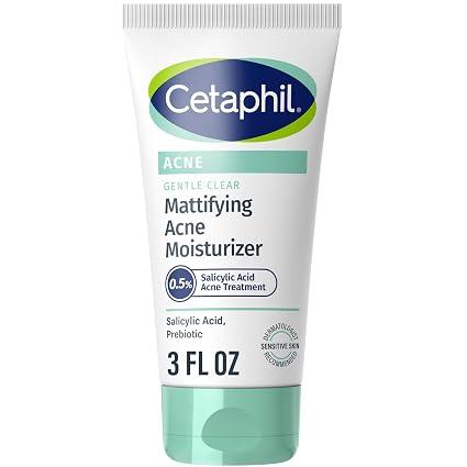 Cetaphil Gentle Clear Mattifying Acne Face Moisturizer, Salicylic Acid, 3oz
Salicylic Acid Moisturizer, Non-Comedogenic, Hydrates Sensitive Acne-Prone Skin, Oil Control, Gentle Skincare, 3Oz