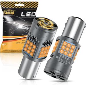 Sidaqi 1157 LED Bulb Amber CANBUS Error Free 6000LM 36SMD 7528 LED Turn Signal Bulb 2357 Built-in Load Resistor Anti Hyper Flash for Front Rear Turn Signal Light-2PCS