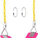 AGPTEK Swing Set, Seat with 66 Inch Anti-Rust Chains Thermoplastic Coated, Support 250lb, Cushion Accessories Replacement with Snap Hooks for Outdoors, Playground, Jungle & Gym - Pink