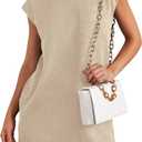PRETTYGARDEN Women's Summer Short T Shirt Dress Cap Sleeve Crew Neck Casual Loose Basic Mini Dresses, XX-Large