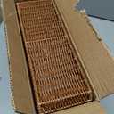 Plastic Storage Baskets for Shelves and Cabinets, Wicker Storage Baskets for Shelves, Pantry Baskets Organization and Storage, Water-Resistant and Durable(Set of 2, Dark Brown)