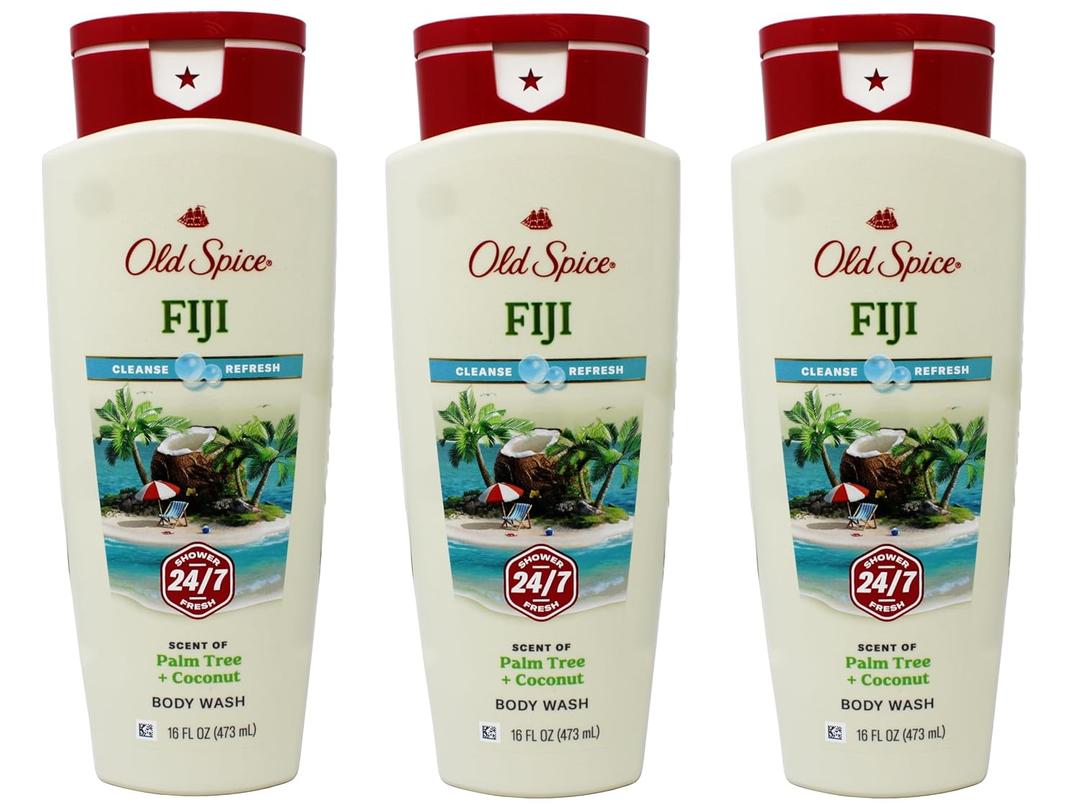 Old Spice Fresher Collection Fiji Scent Men's Body Wash 16 Oz (Pack of 3)