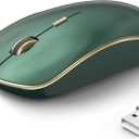 JOYACCESS 2.4G Slim Wireless Silent Mouse, Portable Wireless Computer Mouse with 5 Adjustable DPI Levels, USB Mice for Desktop, Notebook, MacBook, Chromebook, PC (Green)