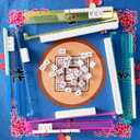 DNB Mahjong Rack Pusher Set - 4 Transparent Acrylic Mahjong Rack with Built in Pushers Set - Multi Color