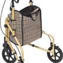 Drive Medical Winnie Lite Supreme Rollator Walker with Wheels, Tan Plaid
