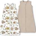 Toddler Sleep Sacks 2T-3T-4T, 0.5 TOG Light Summer Wearable Blankets, Extra Long XL Sleeping Bags, 2 Pack