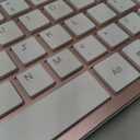 Wireless Keyboard and Mouse Ultra Slim Combo, TopMate 2.4G Silent Compact USB 2400DPI Mouse and Scissor Switch Keyboard Set with Cover, Batteries Included, for PC/Laptop/Windows/Mac - Rose Gold White