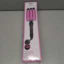Three Barrel Curling Iron 1 Inch, 2 Heat Settings 320F/410F, Ceramic Triple Hair Waver for Beach Waves, Dual Voltage 110-240V, Auto Shut-Off, Glove Included, Pink