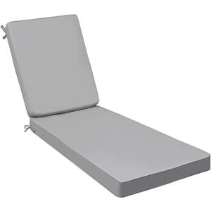 AAAAAcessories Outdoor Chaise Lounge Cushions, Fade-Resistant, Waterproof Patio Furniture Replacement Cushions, 72" x 21" x 3", Gray