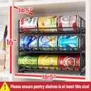SUFAUY 3 Tier Can Organizer for Pantry, Holds 36 Cans, Heavy Duty Metal Shelves for Storage, Black