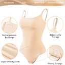 LEVAO Shapewear Bodysuits for Women Tummy Control Body Suits Seamless Sculpting Thong Body Shaper XS-XL (Beige, M)