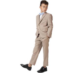 HAZELAND Boys' 3-Piece Formal Suit Set (Tan), Size: 12-13