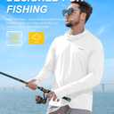 Men's Sun Protection Fishing Shirts UPF 50+ Lightweight Hoodie Long Sleeve UV SPF Hooded Shirts with Mask Rash Guard (XX-Large, White)