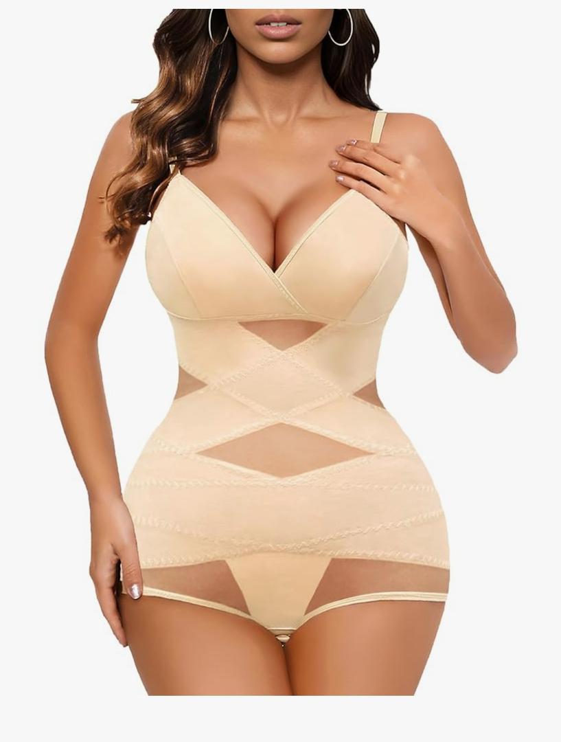 Avidlove Shapewear Bodysuit for Women Body Shaper Tummy Control Shapewear Plus Size Body Suits with Snap Crotch XL