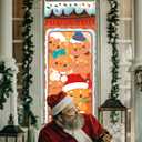 4 x Fancy Land Gingerbread Christmas Door Cover Gingerbread Door Decoration Christmas Front Door Banner for Holiday Xmas Decor Ornament 72 x 30 Inches