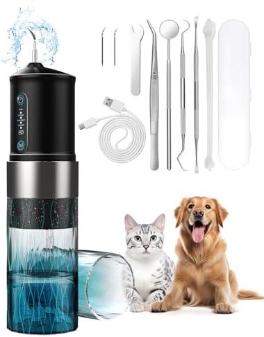 YABIFE Non-Vibrating Ultrasonic Tooth Cleaner for Dogs with Water Cooling System. Dog Plaque and Starter Remover, with Dental Care Kit and Teeth Brush, 3 Cleaning Modes with Lighting