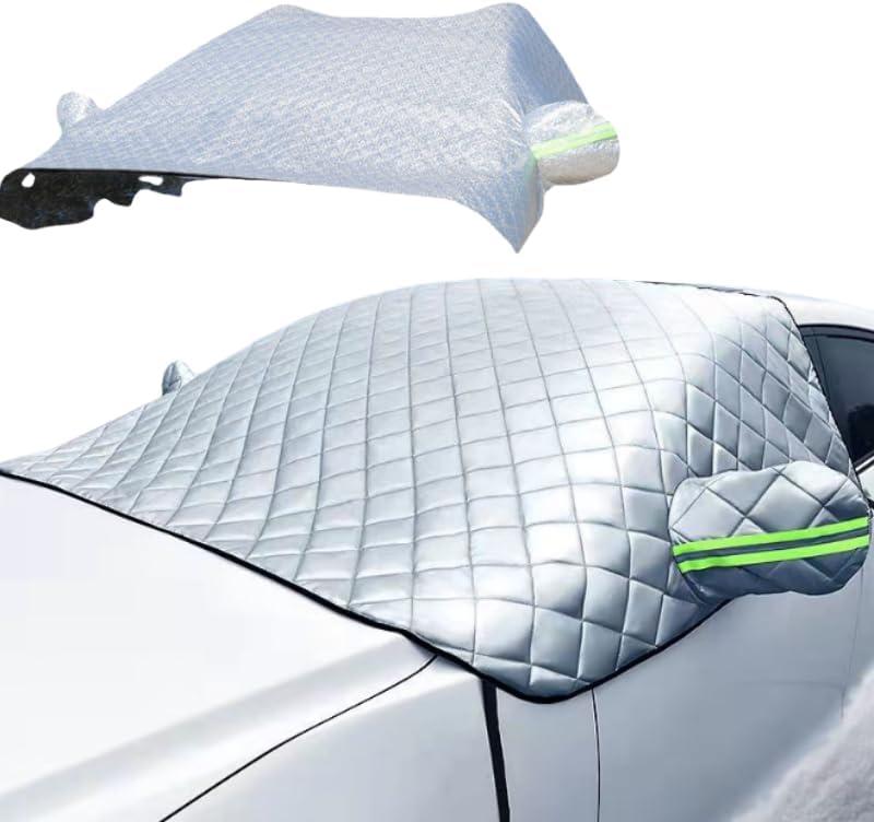 Jan Bark Windshield Cover for Ice & Snow Windshield Snow Cover with Side Window & Rearview Mirror Winter Car Front Universal Protector for Most Cars (90x57inchs)