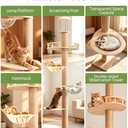 4-Level Floor-to-Ceiling Cat Tree Height Adjustable 55-115in