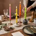 Nuanchu 4 Pcs Twisted Taper Candles Wax Unscented Smokeless Spiral Swirl Candlesticks for Wedding Holiday Dinner Party Home Decorations(7.87 Inch,Pure,Neon)