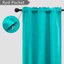 Mrs.Naturall Turquoise Kitchen Curtains 24 Inch Length for Bathroom Pocket Cafe Tiers Darkening Blackout Short Curtains for Small Windows 34 x 24 Inch Length