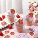 Ctosree 50 Sets Strawberry Baby Shower Favors for Guests a Berry Sweet Baby Is on the Way Seed Packets Include Self-adhesive Seed Packets Flowerpot Thank You Tags Organza Bags for Gender Reveal Party