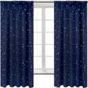 BGment Kids Blackout Curtains for Bedroom, Rod Pocket Room Darkening Curtains Decoration Thermal Insulation Window Drapes for Nursery, Children Room, 2 Panels, Each 52 x 63 Inch, Navy Blue (52"W x 63"L (Pack of 2))