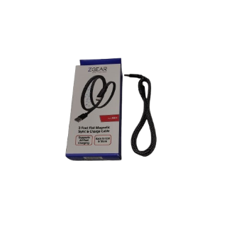 Zgear 3 Foot Flat Magnetic Sync and Charge Cable