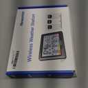 Newentor Weather Stations Wireless Indoor Outdoor Multiple Sensors, Indoor Outdoor Thermometer with Atomic Weather Clock Battery Powered, Temperature Humidity Monitor and Barometer for Home, White