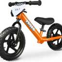 KRIDDO Toddler Balance Bike 2 Year Old, Age 18 Months to 5 Years Old, 12 Inch Push Bicycle with Customize Plate (3 Sets of Stickers Included), Gift Bike for 2-3 Boys Girls, Orange