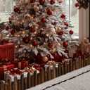 Christmas Tree Edging, Wooden Edgings for Christmas Tree gate, Edging Border Mini Christmas Tree Edging Barrier, Home Garden Christmas Tree Edging Edge, 5.9" H x 4ft L (2 Pack)