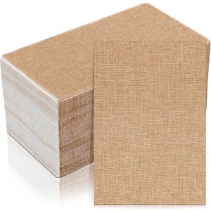 100 Pcs Burlap Paper Napkins Disposable Dinner Napkins 13''x16'' Burlap Print Decorative 2 Ply Rustic Cloth Like Paper Napkin for Bathroom Wedding Birthday Cocktail Party