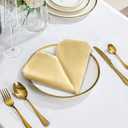 VACVELT 50 Pack Gold Satin Napkins 20x20 Inch Wedding Napkins Bulk, Decorative Elegant Dinner Napkins Square Table Napkins Decor, Silky Satin Cloth Napkins for Restaurant Banquet Graduation Party