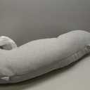 Momcozy Pregnancy Pillows for Side Sleeping, J Shaped Maternity Body Pillow for Pregnancy, Soft Pregnancy Pillow with Jersey Cover for Head Neck Belly Support, Grey