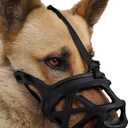 Mayerzon Dog Muzzle, Breathable Basket Muzzles for Medium, Aggressive Dogs Beagle German Shepherd Doberman, Cage Mouth Guard Stop Biting Chewing for Grooming Training (Black)