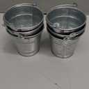 Juvale Galvanized Tin Pails - Centerpiece Tin Buckets - Party Metal Buckets with Handles - Galvanized Decor & Cans - Pack of 6, 3" H x 3.5" W, Silver