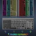 Wireless Keyboard and Mouse Combo Backlit - Compact Quiet Keyboard with RGB Mouse, Rechargeable, Slim, Sleep Mode, Portable Cordless Keyboard Mouse Set for Mac, Windows (Space Gray) - SABLUTE KM61PRO