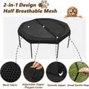 Dog Playpen Cover Top for 23 Inch 8 Panels Octagon Playpen, Escape-Proof Mesh Playpen Cover for Pets Indoor Outdoor Use, Fence Cover Only (Playpen Not Included)