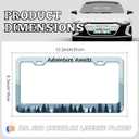 Adventure Awaits License Plate Frame - 2 PCS Mountain Forest Aluminum Metal License Plate Frames Holder Covers, Rust-Proof Waterproof Car Decorative Tag Frames for Standard Us 12x6 Inch