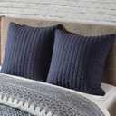 INK+IVY Pillow Euro Sham, 26"x26", Quilted Navy