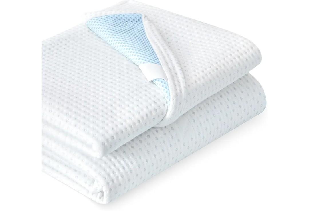 Subrtex 3 Inch Mattress Topper Cover (Only Cover) Mattress Topper Protector Bedding Rayon Made from Ba