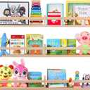 birola Nursery Book Shelves for Wall Set of 3，Natural Wood Wall Bookshelves for Kids Room(32 inches Set of 3)