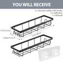 Shower Caddy Organizer with Hooks,Self Adhesive Bathroom Shelves,No Drilling Bathroom Organizers and Storage,Perfect for RV, Apartment, Home Decor,2 Pack Black